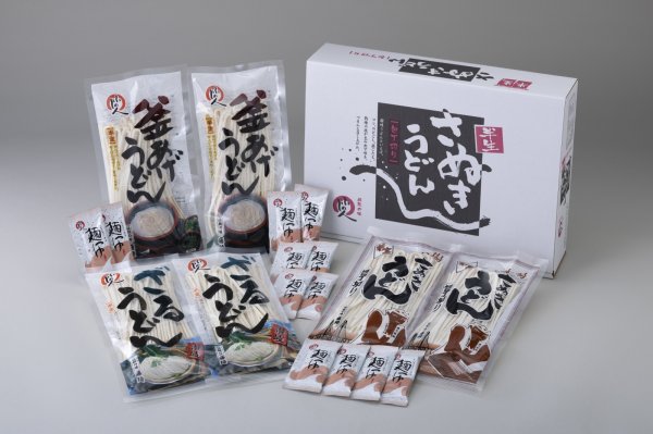 画像1: 【送料サービス】包丁切りさぬき半生うどん詰合せ【うどん６袋・つゆ１２袋】期間限定販売6／1〜7／31 (1)