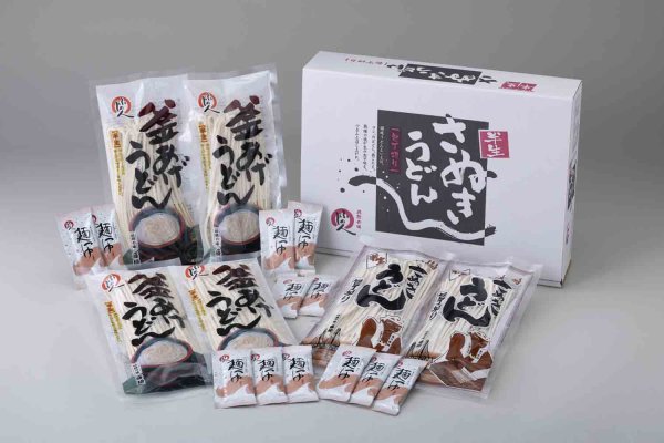 画像1: 【送料サービス】包丁切りさぬき半生うどん詰合せ【うどん６袋・つゆ１２袋】期間限定販売11／1〜12／31 (1)