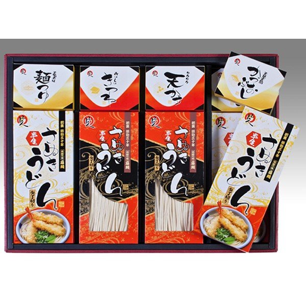 画像1: 【送料サービス】国産小麦粉使用 包丁切りさぬき半生うどん「麺の極」【うどん8袋・つゆ16袋・薬味付き】期間限定販売11/1〜12/31 (1)